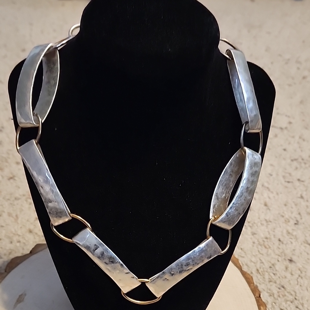 ALM Soho Silver Color Chunky Link Necklace